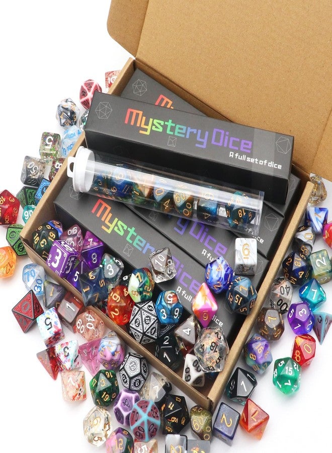 Haxtec Mystery DND Dice Set Bulk 5 Sets Random Polyhedral Dice Set for D&D Compatible with Dungeons and Dragons RPG DND - Image 1